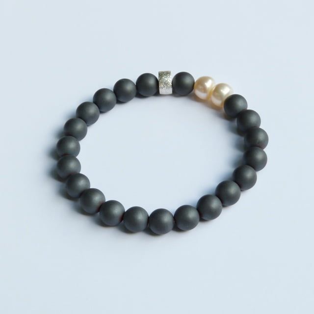 12279-Armband-76€-17,7cm-Süßwasserzuchtperlen-Hämatin-Silber