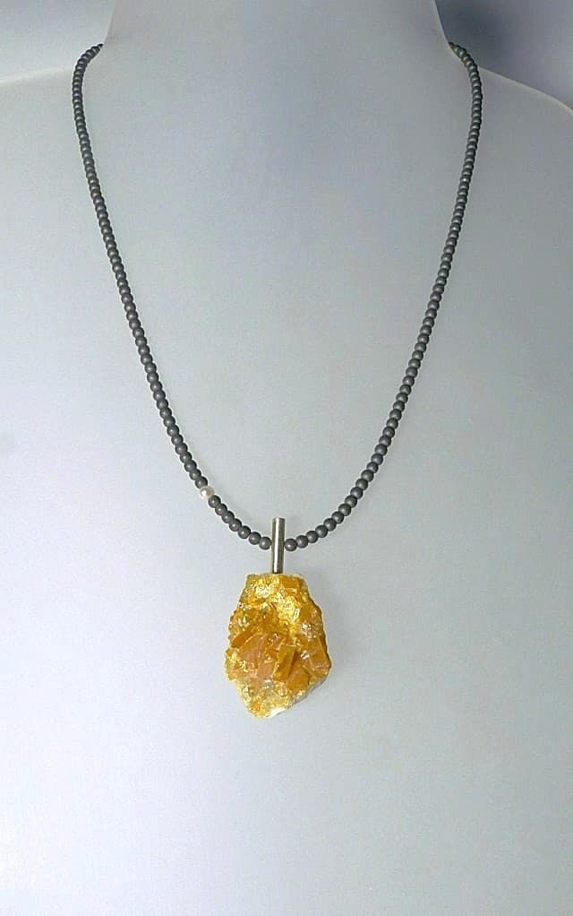 12001-Anhänger-Kette-122€-48cm- Wulfenit-Hämatin-Süßwasserzuchtperle-Silber
