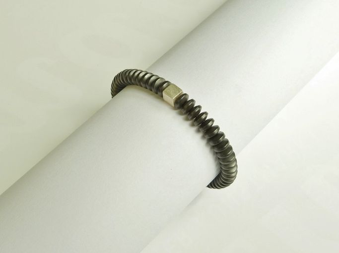 12396-Armband-50€-17cm-Hämatin-Silber
