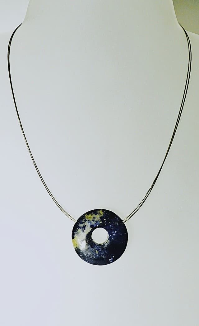 12095-Anhänger-Kette-57€-45cm-Lapislazuli 3cm-Stahlseil-Silber Verschluss