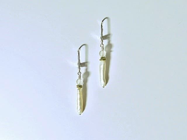 12021-Ohrschmuck-66€-4,5cm-Süßwasserzuchtperlen-Bergkristall-Hämatin galvanisiert-Silber