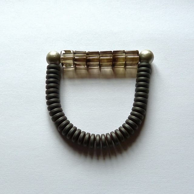 12003-Armband-94€-19,5cm-Rauchquarz-Hämatin-Silber