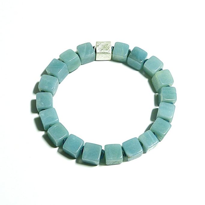 12624-Armband-74€-19cm-Amazonit-Hämatin galvanisiert-Silber