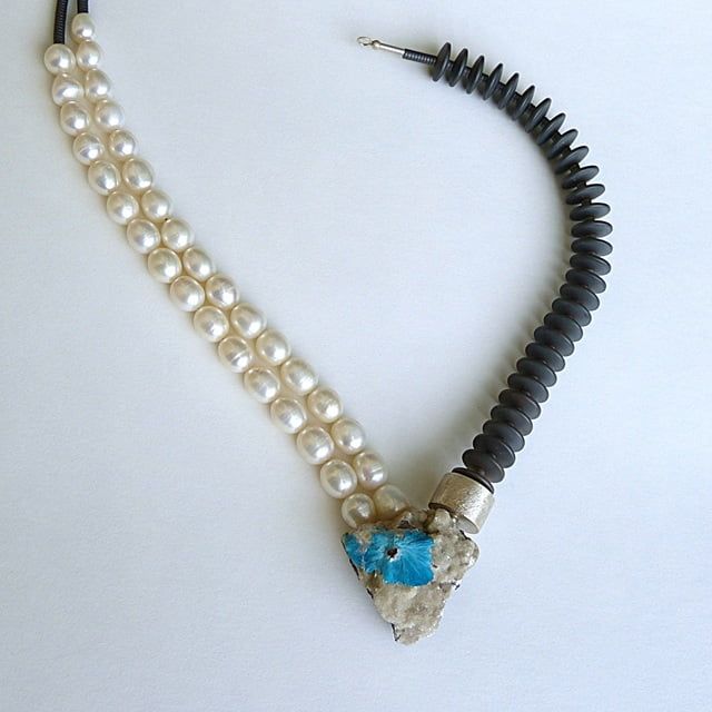 12040-Ypsilonkette-480€-46cm-Cavansit-Süßwasserzuchtperlen-Hämatin-Silber