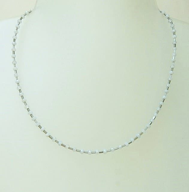 12284-Kette-138€-42,5cm-Chalcedon-Hämatin-Silber