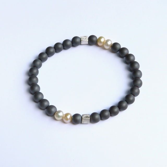 12598-Armband-78€-18,5cm-Süßwasserzuchtperlen-Hämatin-Silber