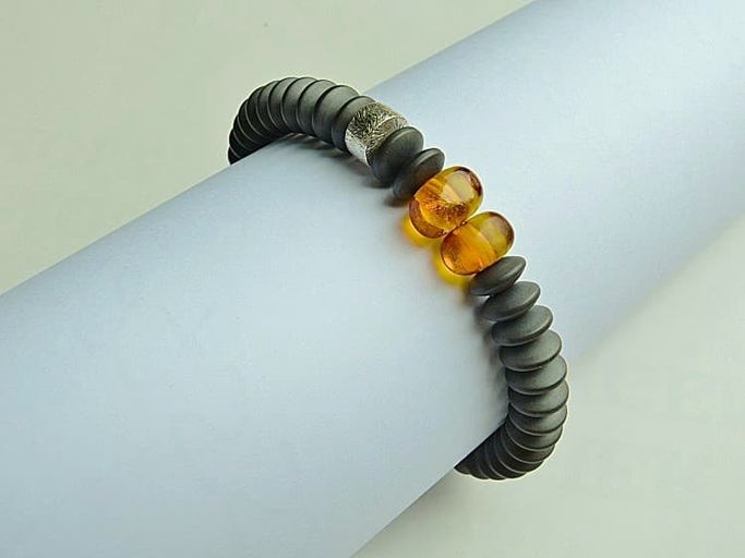 12792-Armband-74€-19cm-Bernstein-Hämatin-Silber