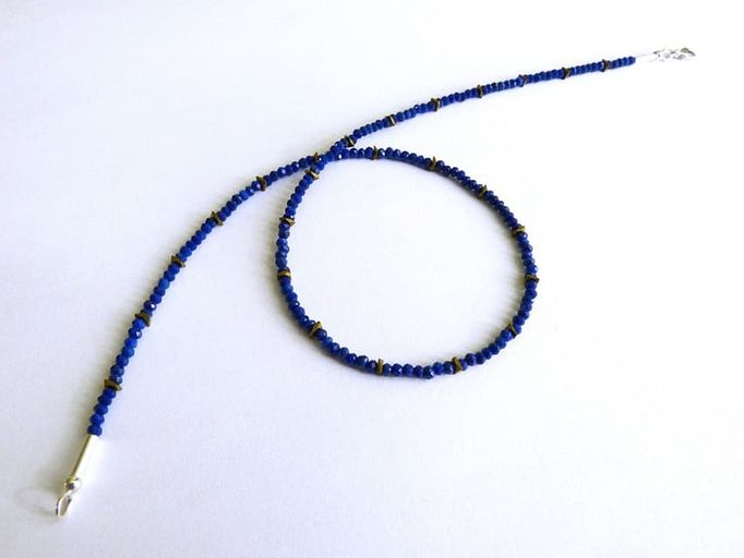 12345-Kette-195€-43cm-Lapislazuli-Hämatin galvanisiert-Silber