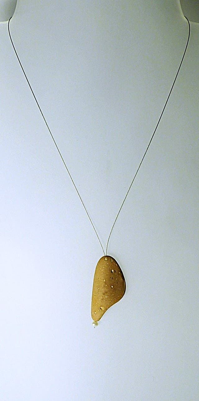12569-Anhänger-Kette-54€-44,5cm-Ziegel-Süßwasserzuchtperle-Stahlseil-Silber