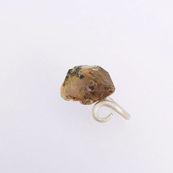 12763-Ring-164€-Gr56-Rutilquarz Rohkristall-Silber