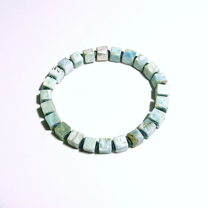 12620-Armband-78€-17,7cm-Hemimorphit-Hämatin galvanisiert-Silber