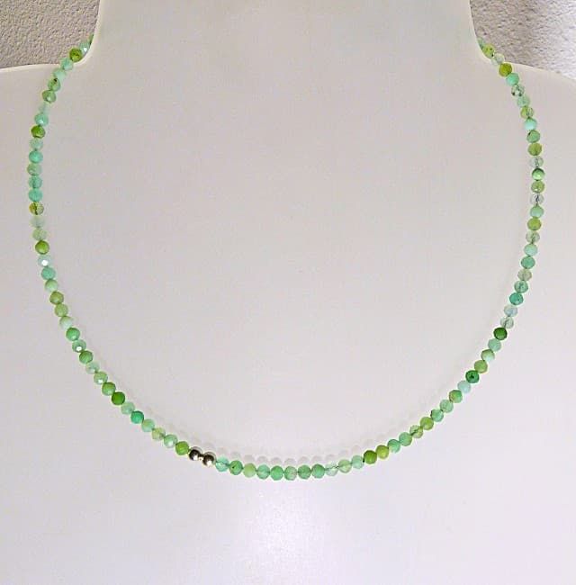 12564-Kette-155€-43cm-Chrysopras 4mm-Silber