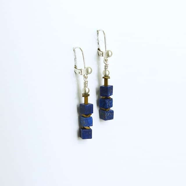12788-Ohrschmuck-94€-3,8cm-Lapislazuli-Hämatin galvanisiert-Silber