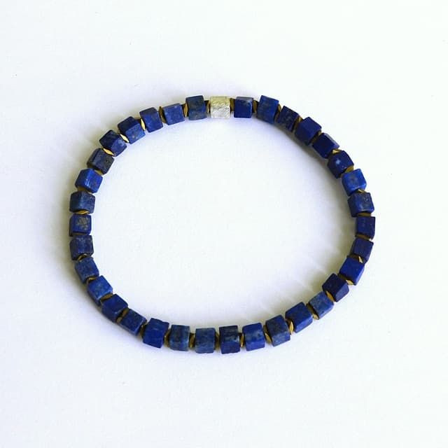 12270-Armband-110€-18cm-Lapislazuli-Hämatin galvanisiert-Silber
