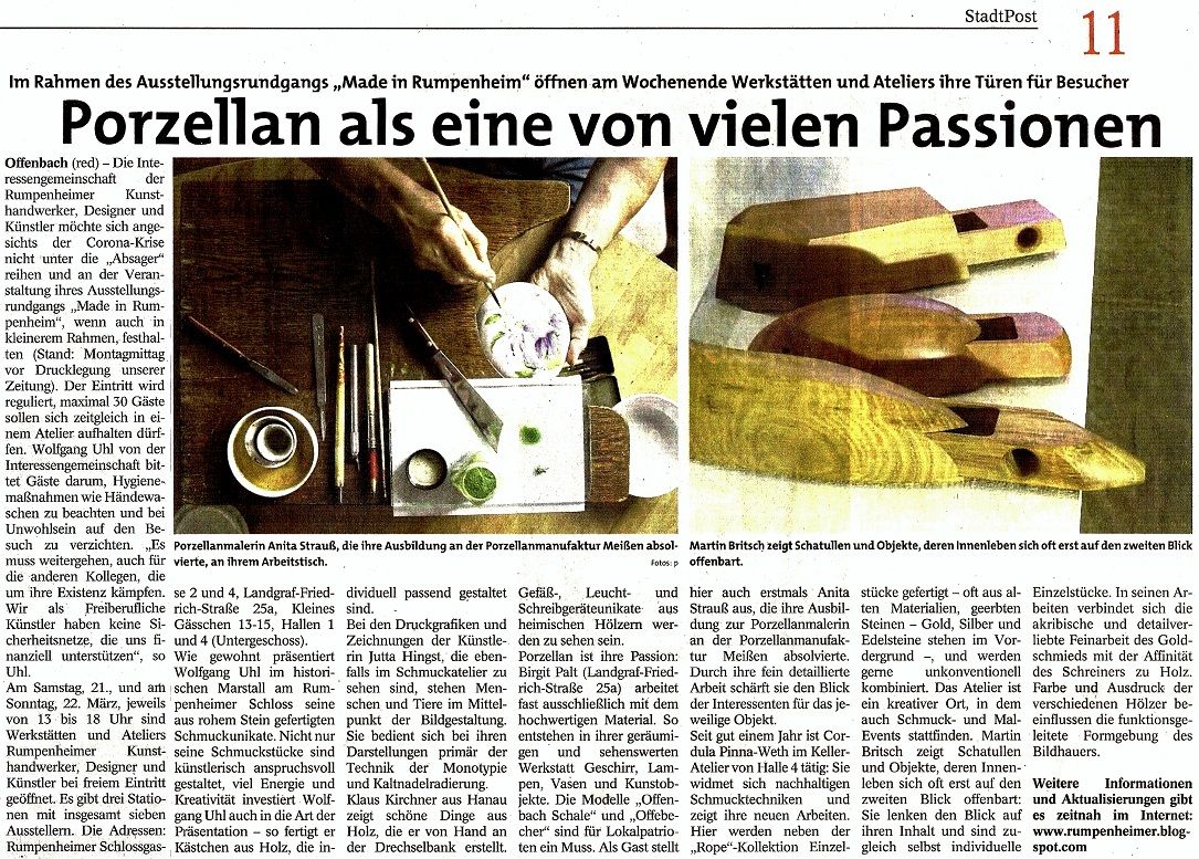 MADE IN RUMPENHEIM | Interessengemeinschaft Rumpenheimer Kunsthandwerker, Designer und Künstler