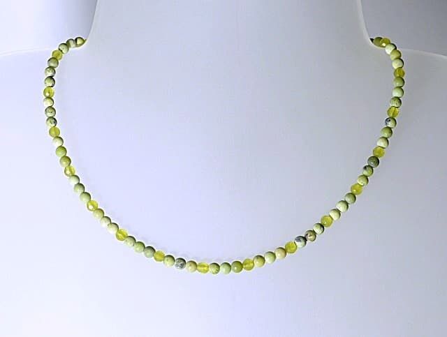 12417-Kette-92€-43cm-Edelserpentin 4mm-Serpentin-Silber