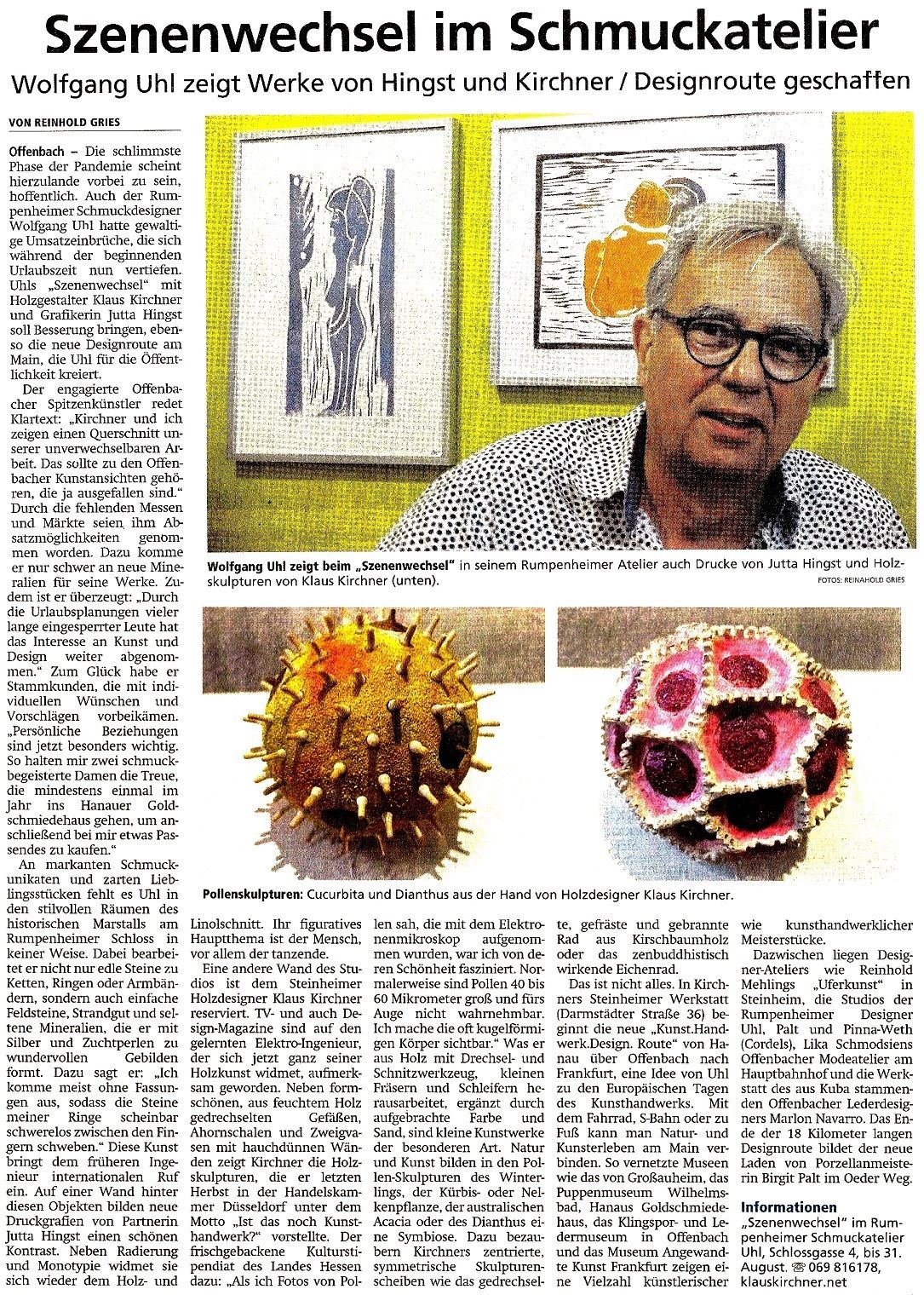 Szenenwechsel im SCHMUCKatelier WOLFGANG UHL