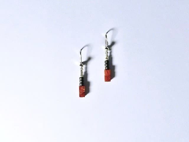 12058-Ohrschmuck-49€-3,5cm-Schaumkoralle 4mm-Hämatin-Silber