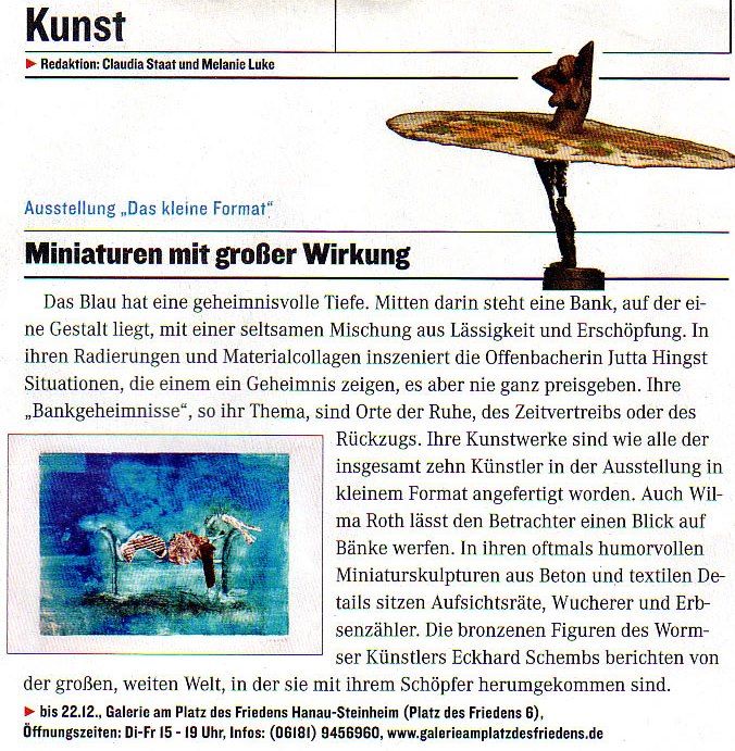 Gruppenausstellung Galerie am Platz des Friedens in Hanau 2009 