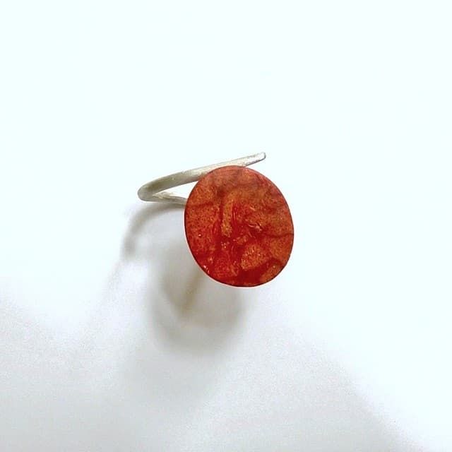 12117-Ring-134€-Gr58-Schaumkoralle 2,7cm-Silber