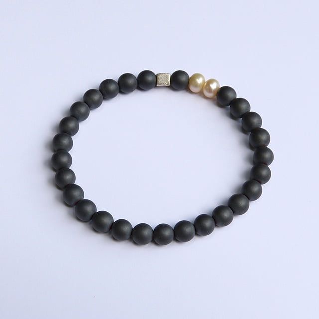 12079-Armband-68€-19cm-Süßwasserzuchtperlen-Hämatin-Silber