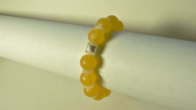 12087-Armband-58€-19,5cm-Orangencalcit-weiße Jade-Silber