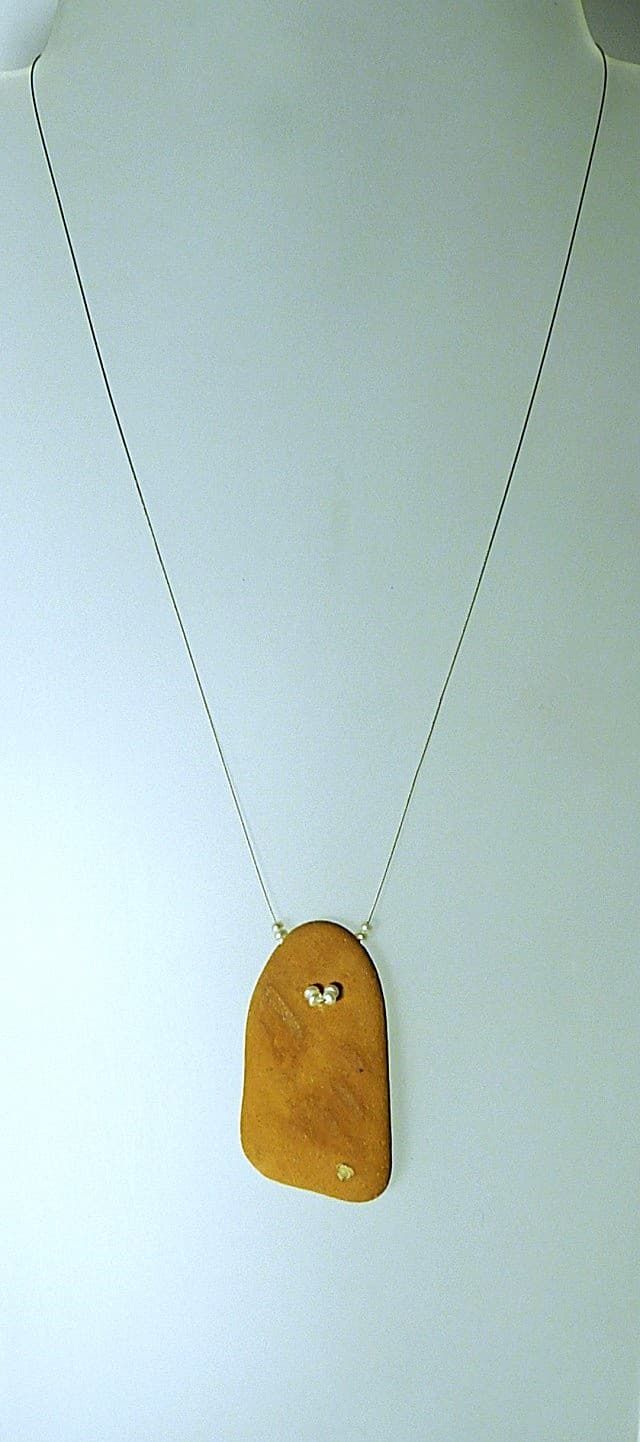 12551-Anhänger-Kette-66€-50,5cm-Ziegel-Süßwasserzuchtperle-Stahlseil-Silber
