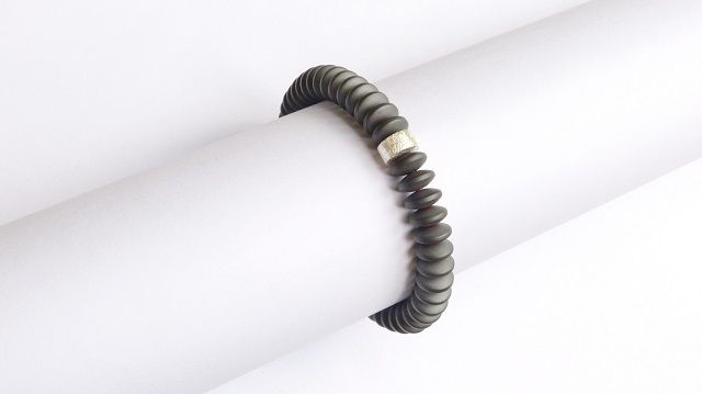 12602-Armband-49€-18cm-Hämatin Linsen 0,8cm-Silber