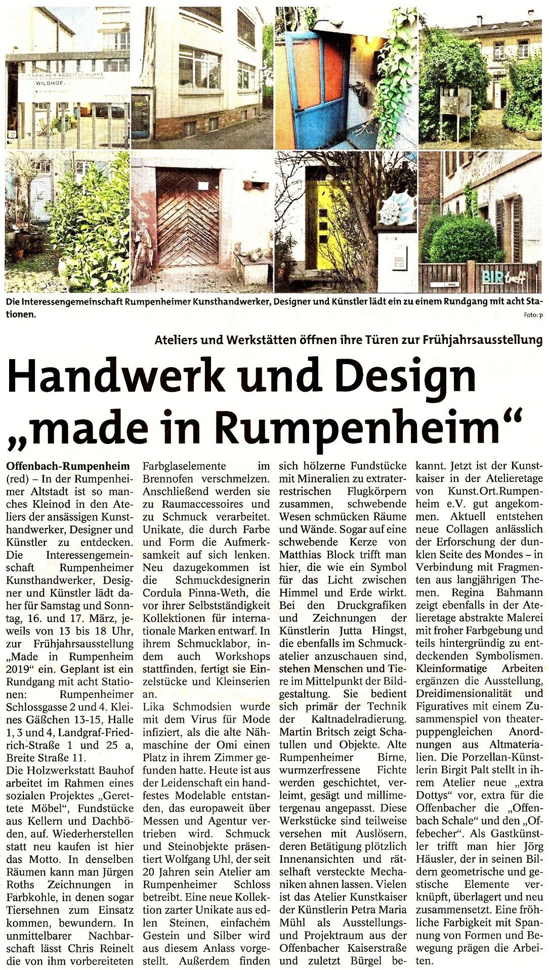 MADE IN RUMPENHEIM | Interessengemeinschaft Rumpenheimer Kunsthandwerker, Designer und Künstler