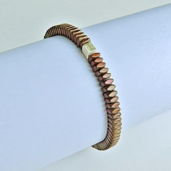 12245-Armband-58€-17,5cm-Hämatin mit Titan galvanisiert-Silber