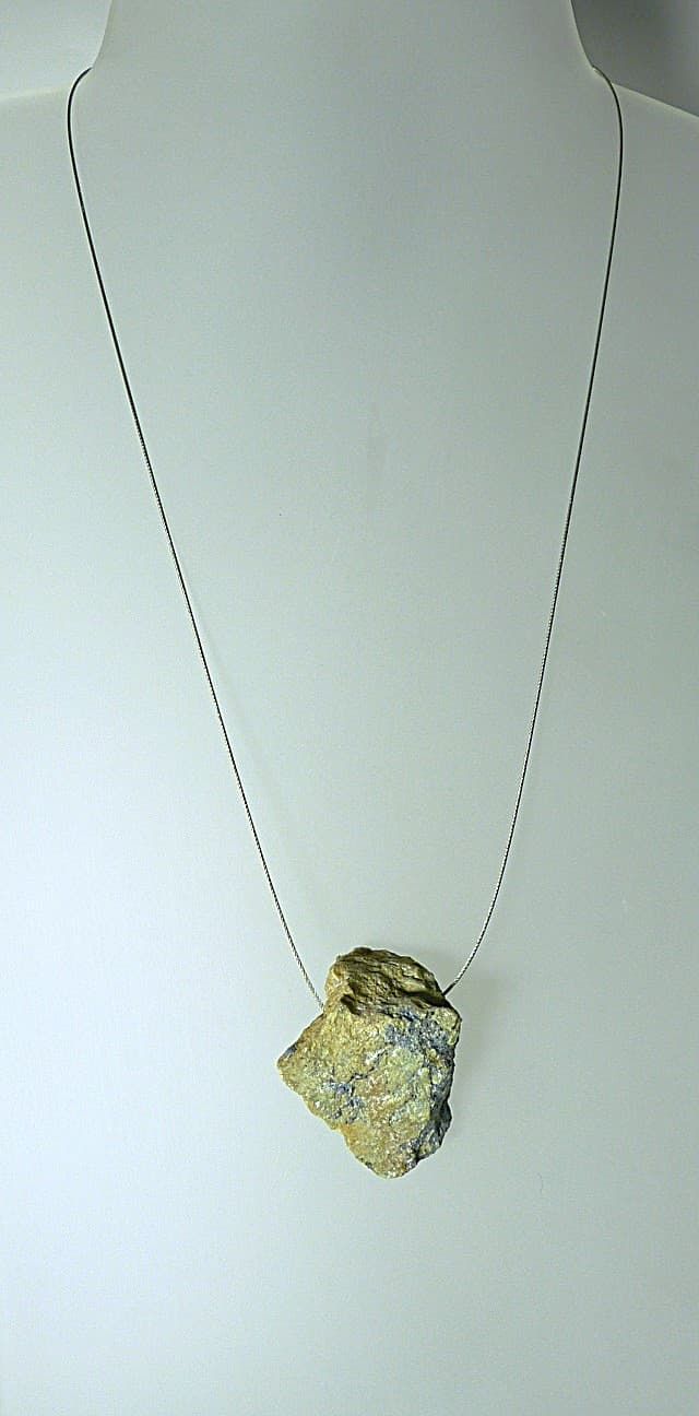 12121-Anhänger-Kette-49€-56cm- Kupfererz-Stahlseil-Silber Verschluss